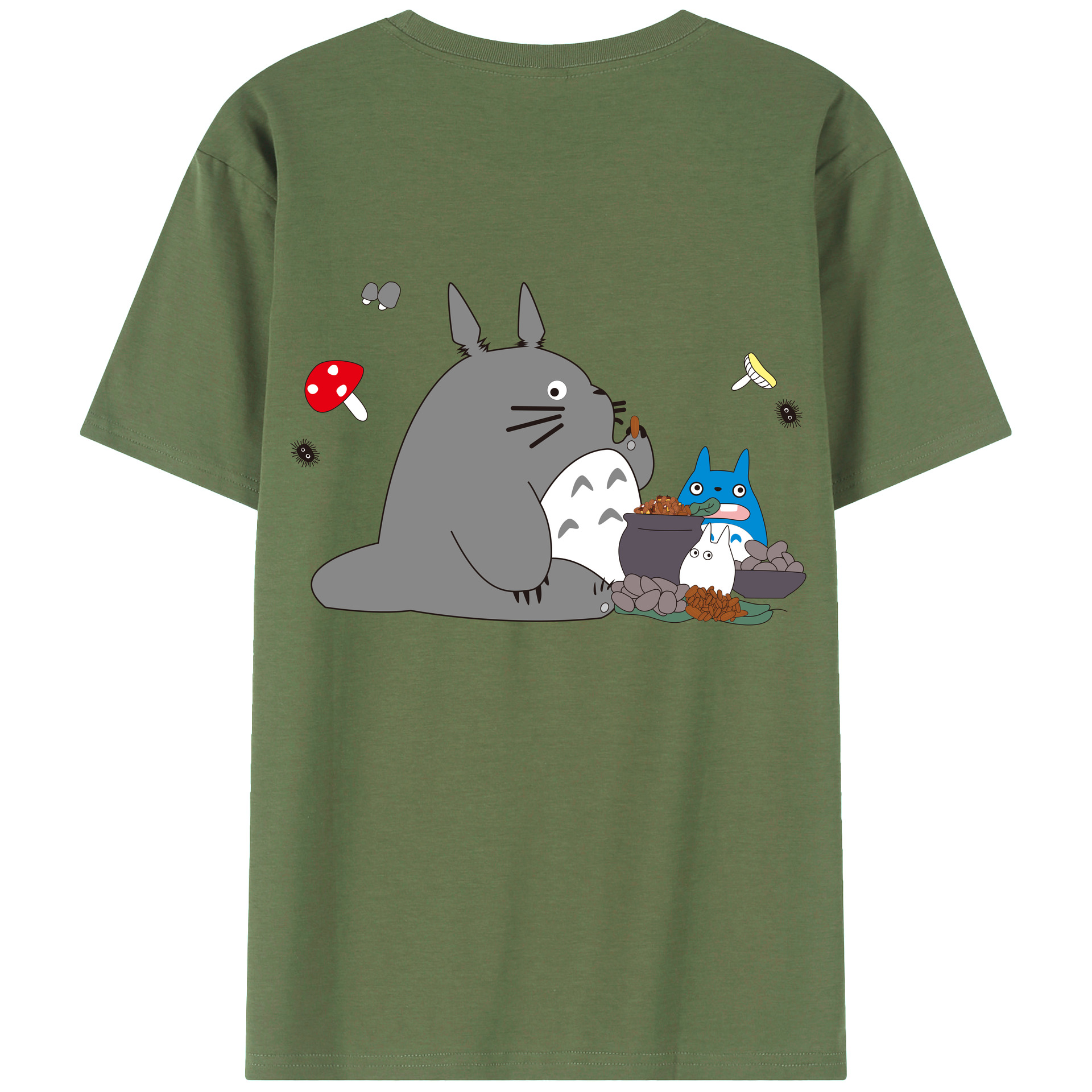 （画像用） となりのトトロ 草壁メイ 草壁サツキ My Neighbor Totoro Satsuki Kusakabe Mei Kusakabe 綿100％ メンズ半袖Tシャツ（バックプリント） 通気性